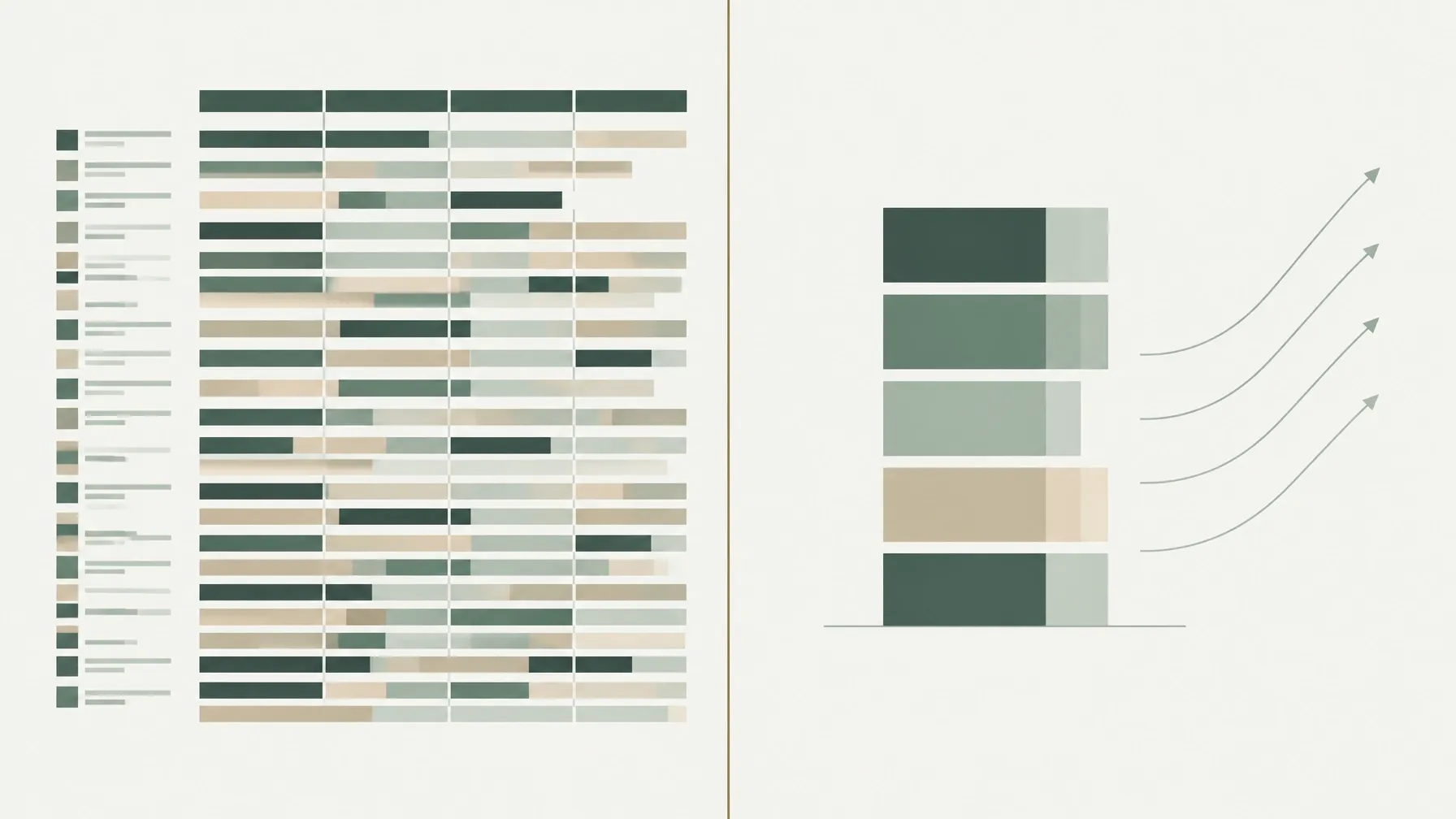 Abstract editorial illustration showing high ASC volume balanced against contribution margin